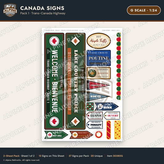Alpine Railworks 30380G G Scale Canada Signs - Trans-Canada Highway