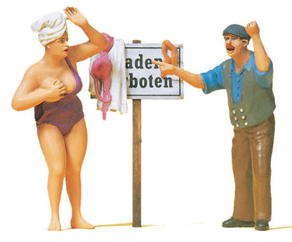 Preiser 45128 G Scale Pedestrians No Swimming