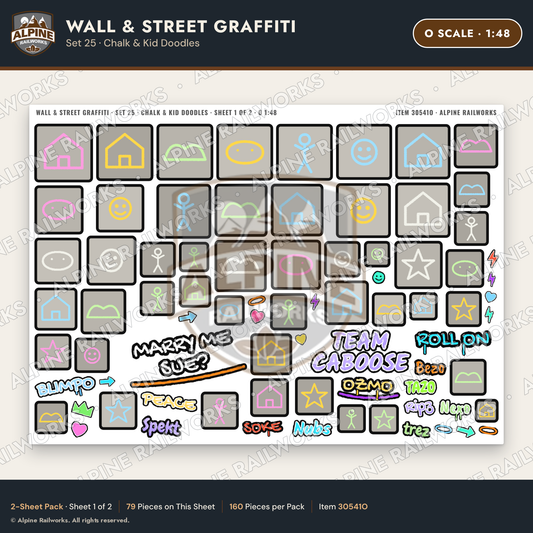 Alpine Railworks 30541O O Scale Wall & Street Graffiti Cut-Outs