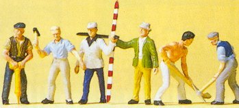 Preiser 10030 HO Scale Working People Road Construction Workers pkg(6)