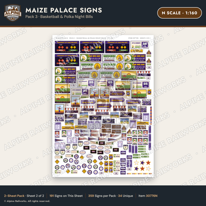 Alpine Railworks 30776N N Scale Roadside Signs - Corn Palace