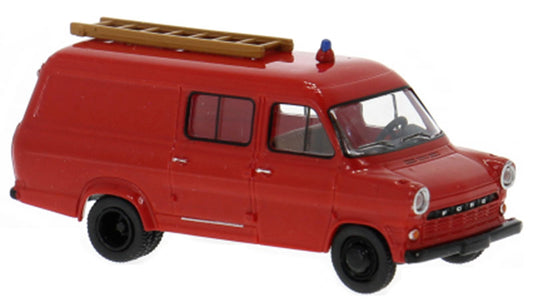 Brekina 34160 1/87 Fire Brigade 1970 Ford Transit Plastic Van