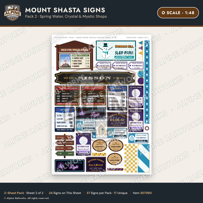 Alpine Railworks 30739O O Scale Tourist Signs - Mount Shasta