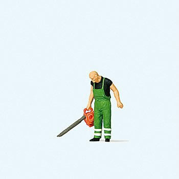 Preiser 28188 HO Scale Man With Leaf Blower