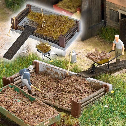 Busch 1526 HO Scale Compost Pile with Accessories Kit