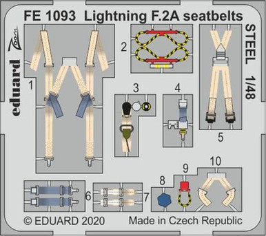 Eduard FE1093 1/48 Lightning F.2A Seatbelts Steel for Airfix