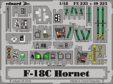 Eduard FE223 1/48 F-18C Photo Etch Interior Detail Set for Hasegawa