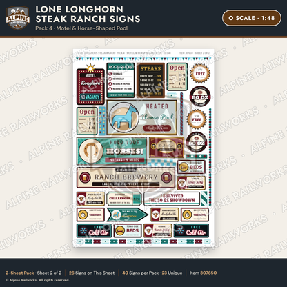 Alpine Railworks 30765O O Scale Roadside Signs - Big Steakhouse