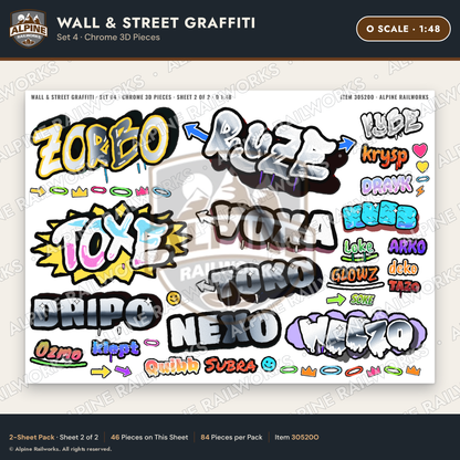 Alpine Railworks 30520O O Scale Wall & Street Graffiti Cut-Outs