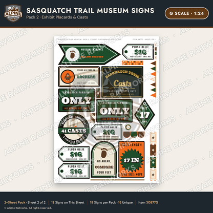Alpine Railworks 30877G G Scale Roadside Signs - Bigfoot Museum