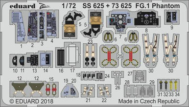 Eduard SS625 1/72 FG.1 Phantom for Airfix Photo Etch Detail Set