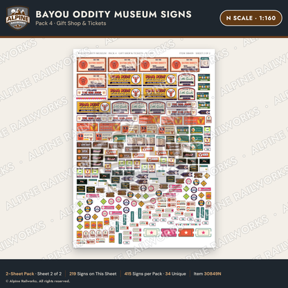 Alpine Railworks 30849N N Scale Roadside Signs - Oddity Museum
