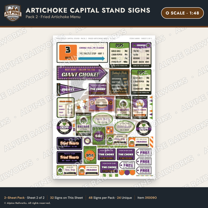 Alpine Railworks 31009O O Scale Roadside Signs - Giant Artichoke