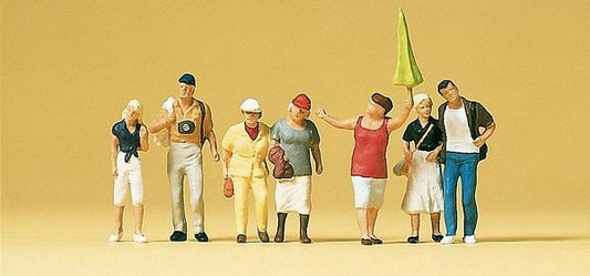 Preiser 10455 HO Scale Spectators -- Guide w/Tourists