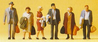 Preiser 10403 HO Scale Passengers Standing Travelers w/Luggage Set #1