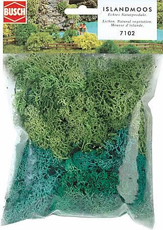Busch 7102 A Scale Lichen -- Light & Dark Green 1-1/4oz 35g