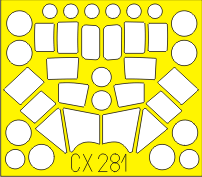 Eduard CX281 1/72 Mask C-27J SPartan for Italeri Canopy Mask Set