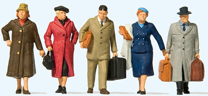 Preiser 65365 1/45 Scale Walking Passengers pkg(5)
