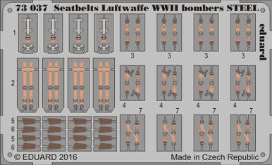 Eduard 73037 1/72 Seatbelts Luftwaffe Steel Bomber WWII (Pre-Painted)