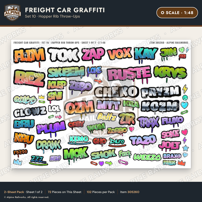 Alpine Railworks 30526O O Scale Freight Car Graffiti Cut-Outs