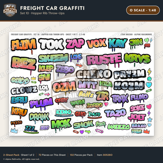 Alpine Railworks 30526O O Scale Freight Car Graffiti Cut-Outs