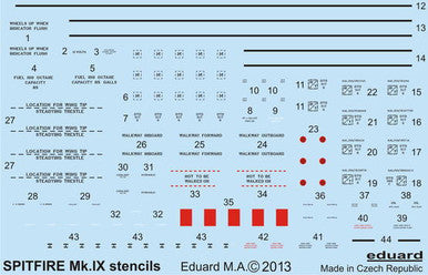 Eduard D48015 1/48 Decal Spitfire Stencils
