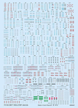 Eduard D72015 1/72 Decal MiG-21MF Stencils for Eduard