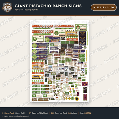 Alpine Railworks 30981N N Scale Roadside Signs - Giant Pistachio