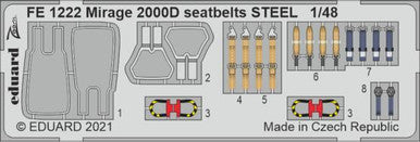 Eduard FE1222 1/48 Mirage 2000D Seatbelts Steel for Kinetic