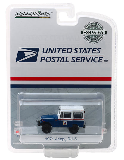 Greenlight 29998 1/64 USPS 1971 Jeep DJ-5, Blue White Roof