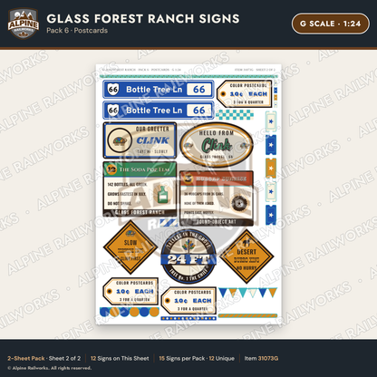 Alpine Railworks 31073G G Scale Roadside Signs - Bottle Tree Ranch