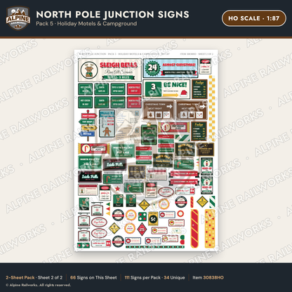 Alpine Railworks 30838HO HO Scale Roadside Signs - Christmas Town