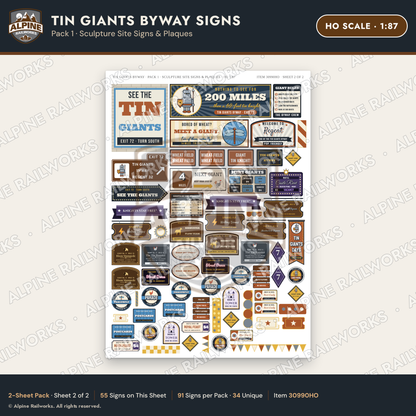 Alpine Railworks 30990HO HO Scale Roadside Signs - Scrap Metal Giants