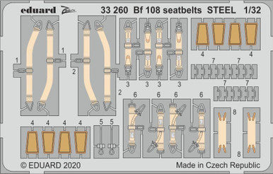 Eduard 33260 1/32 Bf 108 Seatbelts STEEL