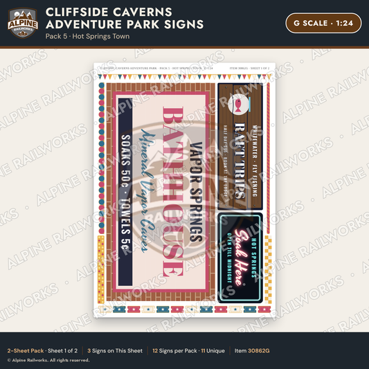 Alpine Railworks 30862G G Scale Roadside Signs - Cave Adventure Park