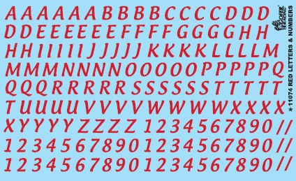 Gofer 11074 5/8" Red Letter & Numbers