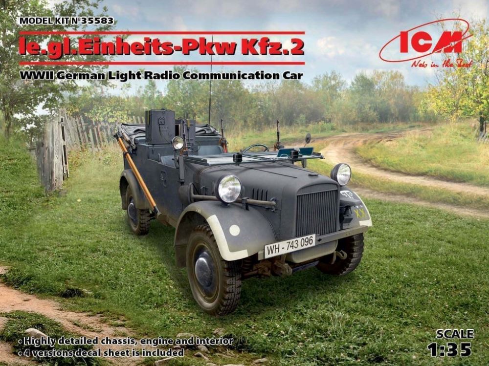 ICM Models 35583 1/35 WWII German le.gl.Einheitz PkwKfz 2 Light Radio Car