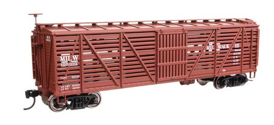 Walthers Mainline 910-41459 HO Scale 40' Wood Stock Car RTR MILW #105010
