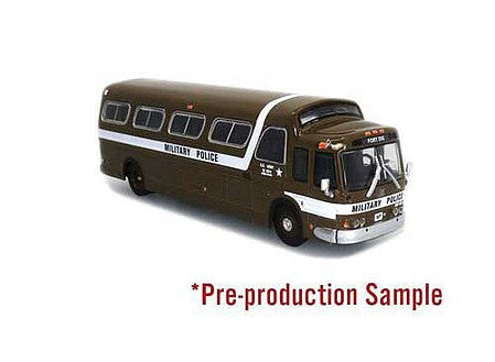 Iconic Replicas 870289 HO Scale 1958 GM 4107 Motorcoach Bus - Military Police