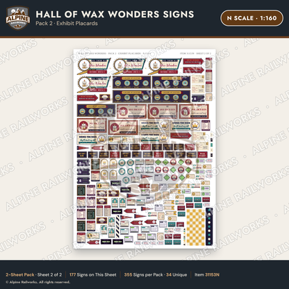 Alpine Railworks 31153N N Scale Roadside Attraction Signs - Wax Museum
