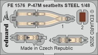 Eduard FE1576 1/48 Zoom Set P-47M Seatbelts STEEL for MINIART