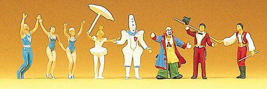 Preiser 20254 HO Scale Circus Ring Master, Clowns (2), Animal Trainer, Acrobats