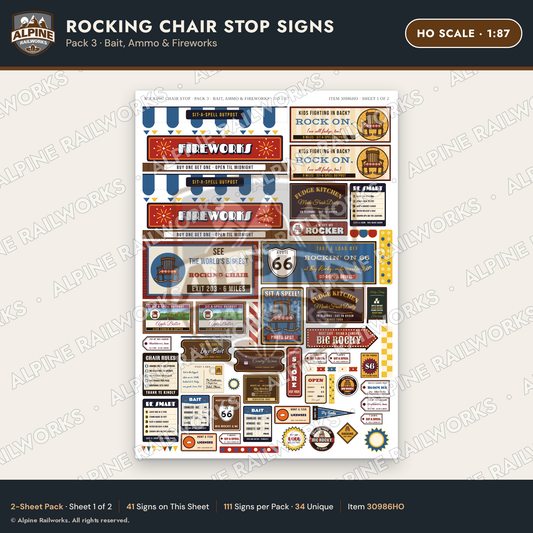 Alpine Railworks 30986HO HO Scale Roadside Signs - Giant Rocking Chair