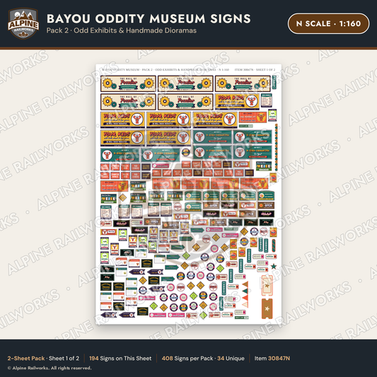 Alpine Railworks 30847N N Scale Roadside Signs - Oddity Museum