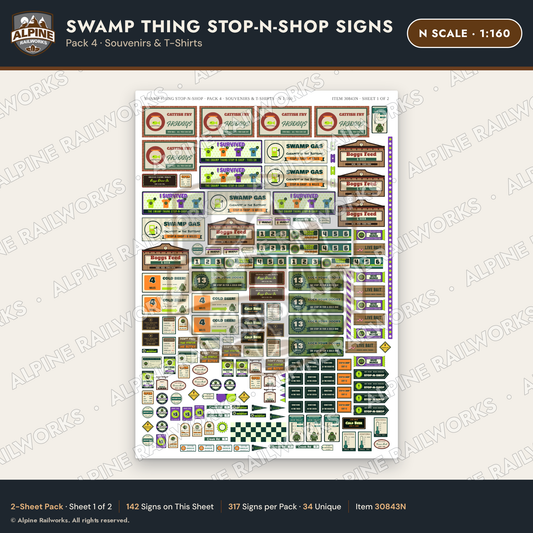 Alpine Railworks 30843N N Scale Roadside Signs - Swamp Monster Store