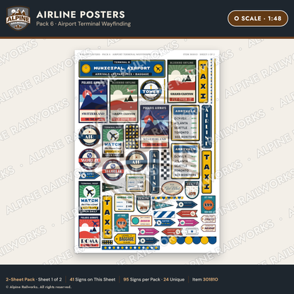 Alpine Railworks 30181O O Scale Airline Posters