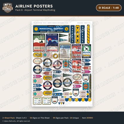 Alpine Railworks 30181O O Scale Airline Posters
