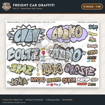 Alpine Railworks 30538O O Scale Freight Car Graffiti Cut-Outs