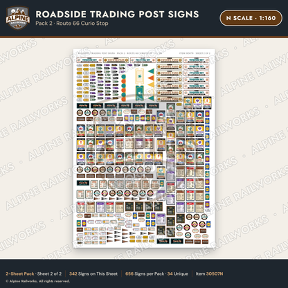 Alpine Railworks 30507N N Scale Roadside Trading Post Signs