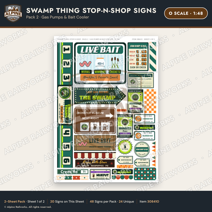 Alpine Railworks 30841O O Scale Roadside Signs - Swamp Monster Store